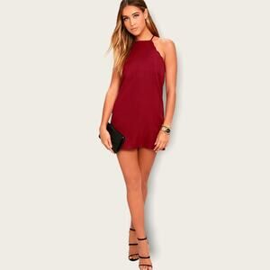 Lulus Endlessly Endearing Wine Red Mini Dress size M
